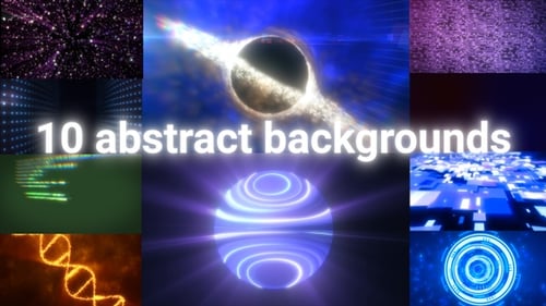 10 abstrakte futuristische wissenschaftliche Hintergründe | 4K Hightech Digital Motion