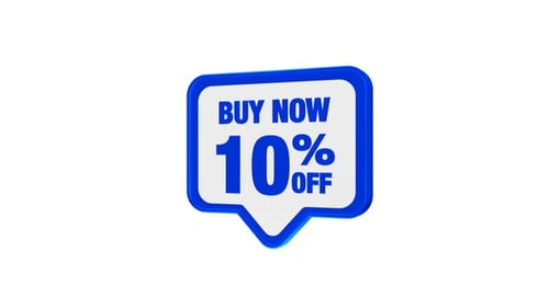 Modern 3D Animated Buy Now 10% Off Sales Tag Reveal