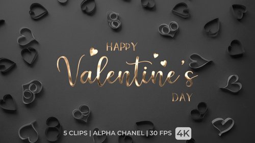 Golden Happy Valentine's Day Text Reveal Title