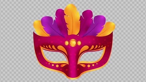Colorful Venetian Carnival Masks In 2 D V3 With Alpha