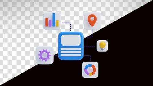 Modern Corporate Network Workflow 3D Animation