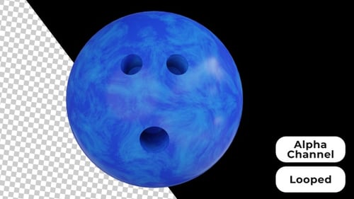 Bola de boliche animada em 3D | Alpha Channel