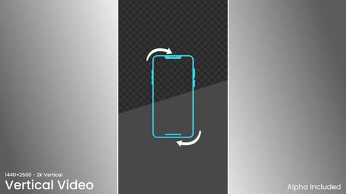 3D Rotate Phone Landscape Mode | Alpha Channel