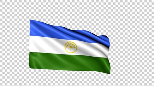 Realistic Waving Bashkortostan Flag