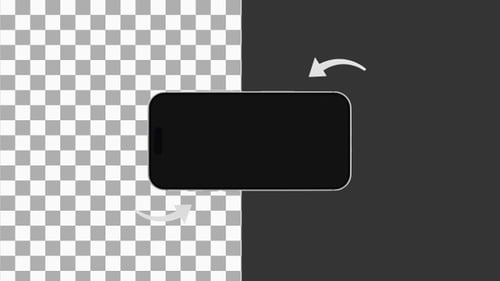 Animação 3D de Rotate Phone to Landscape Rotation 90 | Alpha Channel