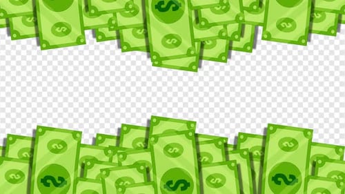 Animated Dollar Bills Frame Element Loop