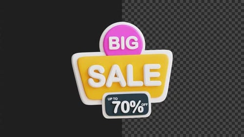 Animated 3D Big Sale Discount Badge