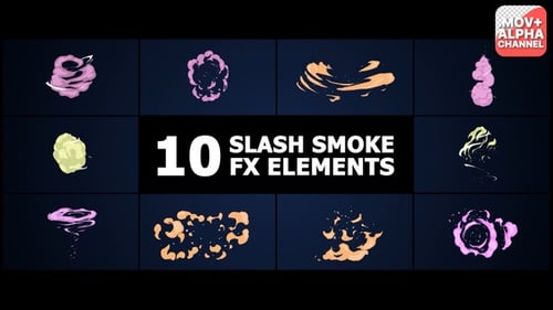 Slash Smoke Elements | Motion Graphics