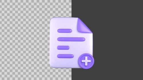 3D Animated Add New Document Icon