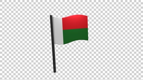 Madagascar Flag 3D Waving Loop Animation