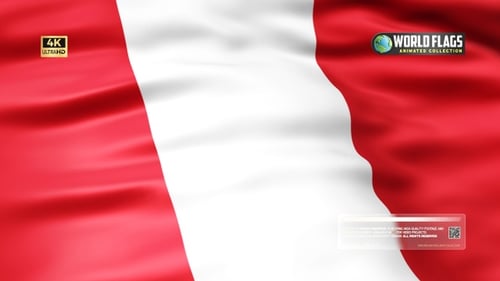 Realistic Waving Peru Flag Background Loop Animation