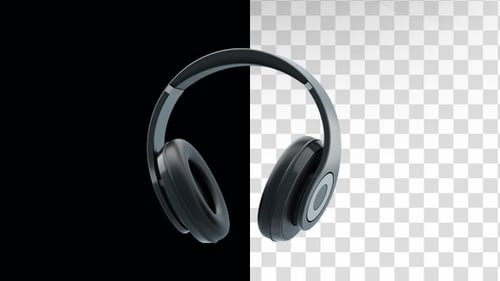 Modern 3D Headphones Rotating Animation