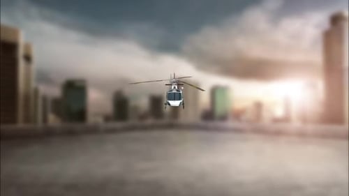 Realistic Helicopter Taking Off with Alpha Channel