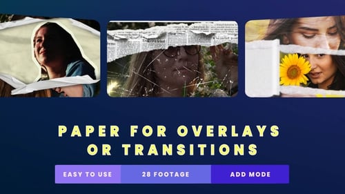 Artistic Torn Paper Overlays and Transitions