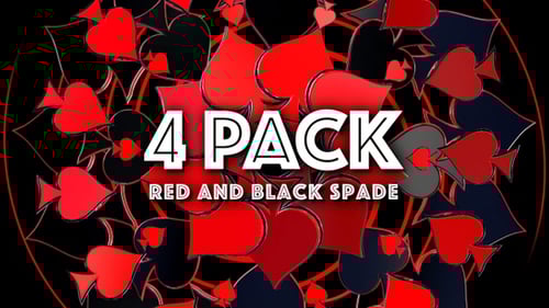 Red and Black Playing Card Suits Swirling Animation