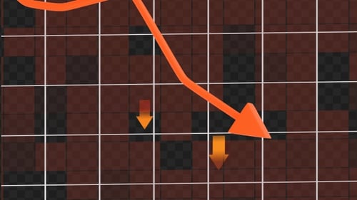 3D Animation of Stock Market Crash Recession | Alpha Channel