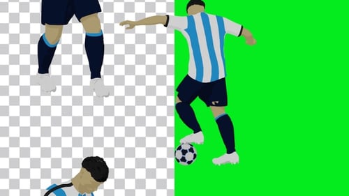 Argentina football player animation portrait