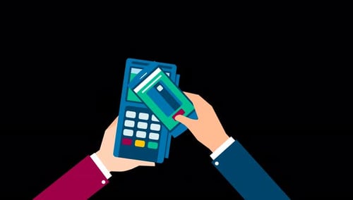 Flat Design Animation of Contactless Mobile Payment Transaction
