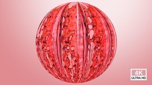 Abstract Red Fluid Sphere Morphing Animation
