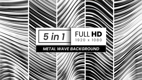 Shiny Abstract Wavy Metallic Flowing Lines Background