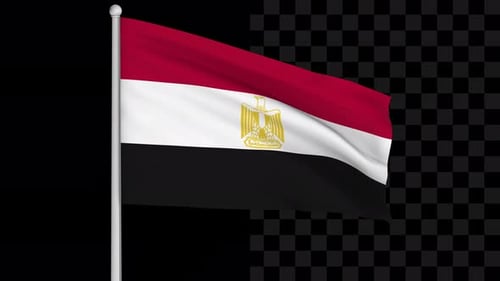 Realistic Egypt Flag Waving in Gentle Wind