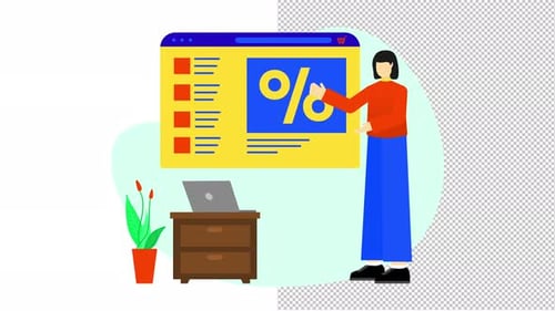 Animated Online Sales Promotion with Flat Design Character