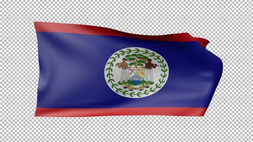 Waving Belize National Flag Animated Loop