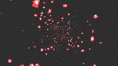 Heart Social Media Messages Animation on Alpha Channel, Loop
