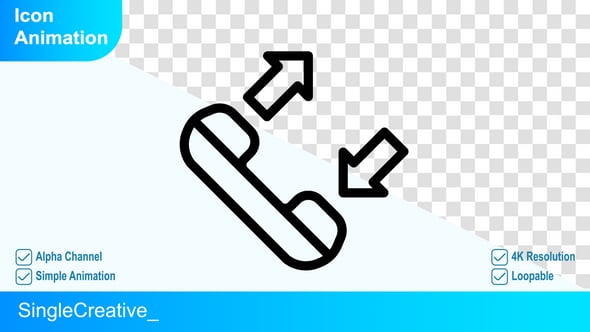 Animated Call Icon with Incoming and Outgoing Arrows, Elements Motion ...