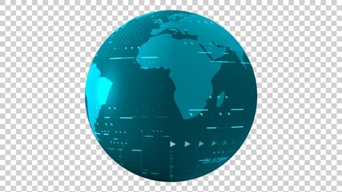 World Map Globe Light Blue