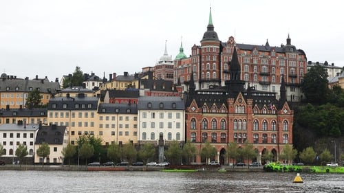 Stockholm Panorama. Famous landmarks of Sweden. Stockholm sightseeing. Capital of Sweden.