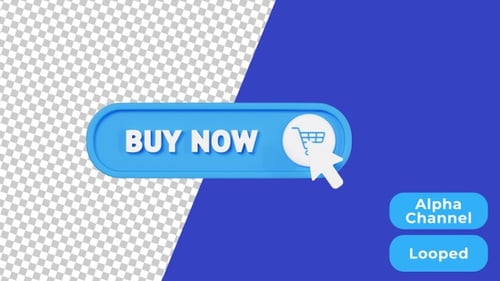 3D Animated Buy Now Button | Alpha Channel
