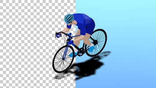 Blue Bicycle Race Ortographic