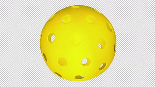 Pickleball Yellow Ball - Flying Over Screen Transition - I - CU - Alpha Channel
