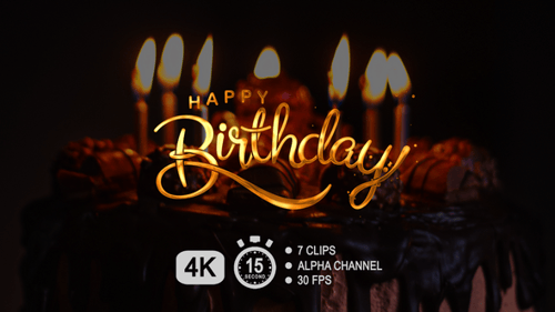 Elegant Happy Birthday Script Title Animation