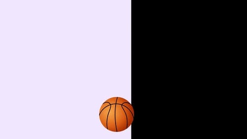 Animated Basketball Bouncing and Rolling Motion Graphic
