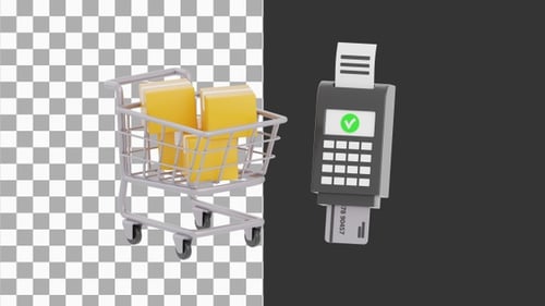 3D Animation of POS Payment | Alpha Channel