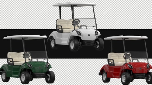 Pack Of 3 Golf Carts Rotating On Alpha Loop