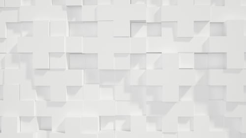 Animated White Geometric Cubes Wall Background Loop
