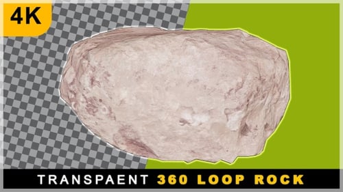 Seamless 360 Rotating Loop Rock On Transparent Background