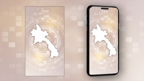 Carte animée du Laos - Vidéo verticale