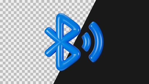 3D Animation Icon of Bluetooth | Alpha Channel