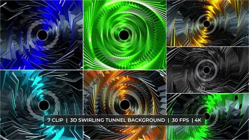 3D-Hintergrundpaket mit wirbelnden Tunneln