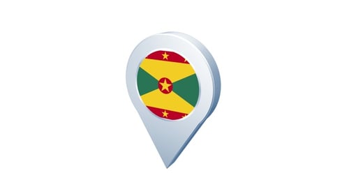 Pin-Symbol mit Flagge von Grenada