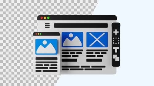 3D Animation Icon of Web Design | Alpha Channel