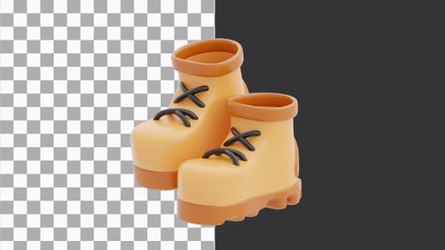 3D Animation of Waterproof Boots | Alpha Channel