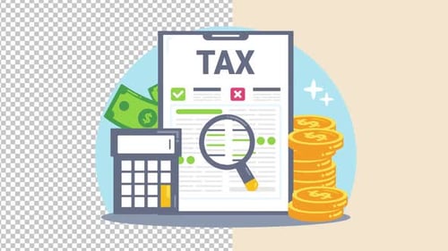 Tax Concept Animation Alpha Channel 1080p