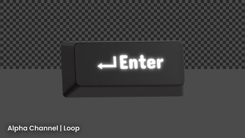 Animação 3D Enter Key | Alpha Loop