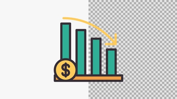 Animated Financial Decline Bar Chart Icon, Elements Motion Graphics ft ...