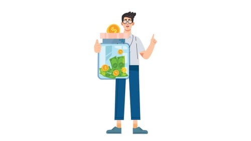 Saving And Businessman Concept - Transparent